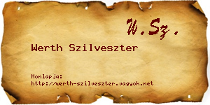 Werth Szilveszter névjegykártya